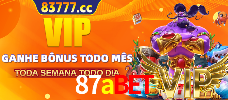 Banner promocional do 87abet oferecendo 100% de recompensas adicionais contínuas para quem fizer o login diário (Daily sign-in), com um mascote de coelho.