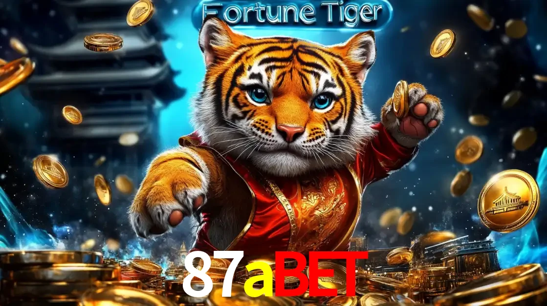 Imagem promocional do jogo de slot Fortune Tiger, com um tigre majestoso em traje tradicional cercado por uma fortuna em moedas de ouro, disponível agora no cassino 87abet.